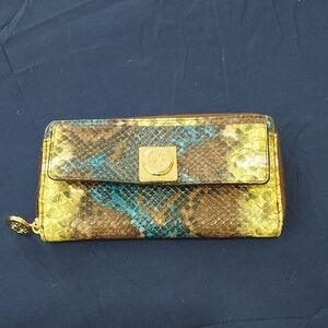 Christian Lacroix Gold and Blue Wallet